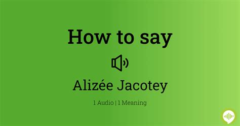 alizée pronunciation|How to Pronounce Alizee